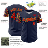 Custom Navy Red-Old Gold Digital Camo Two Tone Authentic Baseball Jersey