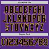Custom Purple Black-Gold Digital Camo Two Tone Authentic Baseball Jersey