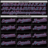 Custom Black Teal Pink-Purple Digital Camo Two Tone Authentic Baseball Jersey
