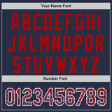 Custom Navy Camo Red-White Authentic Two Tone Baseball Jersey