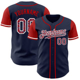 Custom Navy Camo Red-White Authentic Two Tone Baseball Jersey