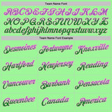 Custom Pea Green Medium Purple Grass Green-Light Pink Gradient Two Tone Performance T-Shirt