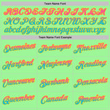 Custom Pea Green Pink Lakes Blue-Yellow Gradient Two Tone Performance T-Shirt