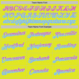 Custom Neon Yellow Pink Light Blue-Ice Blue Gradient Two Tone Performance T-Shirt