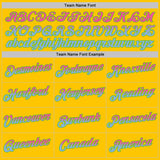 Custom Yellow Pink Light Blue-Aurora Green Gradient Two Tone Performance T-Shirt