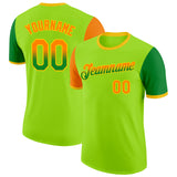 Custom Neon Green Bay Orange Grass Green-Yellow Gradient Two Tone Performance T-Shirt