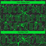 Custom Black Neon Green Abstract Network Sublimation Volleyball Uniform Jersey
