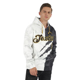 Custom Stitched Graffiti Pattern Black-Old Gold 3D Sports Pullover Sweatshirt Hoodie