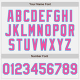 Custom White (Sky Blue Pink Pinstripe) Pink-Sky Blue Authentic Baseball Jersey