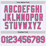 Custom White Pink-Kelly Green Mesh Authentic Throwback Baseball Jersey