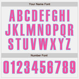Custom White Pink-Light Blue Authentic Baseball Jersey