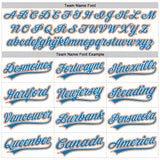 Custom White Blue-Orange Authentic Throwback Baseball Jersey