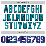 Custom White Purple Black-Teal Authentic Throwback Baseball Jersey