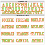Custom White Pea Green-Orange Mesh Authentic Football Jersey