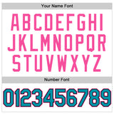Custom White Teal Black-Pink Authentic Throwback Basketball Jersey