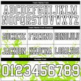 Custom White Neon Green-Black 3D Pattern Splash Authentic Football Jersey