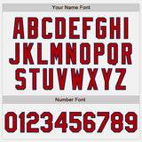 Custom Stitched White Red-Navy Baseball Pullover Sweatshirt Hoodie