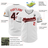 Custom White Black-Red Authentic Baseball Jersey