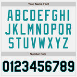 Custom White Black-Teal Authentic Baseball Jersey