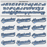 Custom White Light Blue-Black Authentic Baseball Jersey