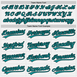 Custom White Teal-Black Authentic Baseball Jersey