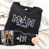 Custom Embroidered Portrait Sweatshirt - Gift For Mom