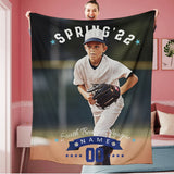 Personalized Baseball Name Photo Blanket