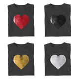 Custom Flip Sequin Shirt (Heart)
