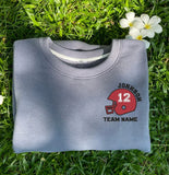 🏈Embroidered Custom Football Sweatshirt, Team Name Crewneck, Football Helmet Embroidered Shirt, Football Highschool Sweatshirt