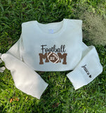 Embroidered Football Mom Sweatshirt, Personalized Football Mom Crewneck, Custom Name and Number Shirt, Football Highschool Sweatshirt