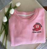 🏈Embroidered Custom Football Sweatshirt, Team Name Crewneck, Football Helmet Embroidered Shirt, Football Highschool Sweatshirt