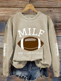 Women's Funny MILF Man I Love Football Casual Sweatshirt