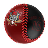 Personalized Black Red Half Leather Black Authentic Baseballs