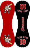 Personalized Red Black Split Half Leather Red Authentic Baseballs