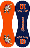 Personalized Orange Navy Split Half Leather Orange Authentic Baseballs