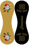 Personalized Old Gold Black Split Half Leather Black Authentic Baseballs