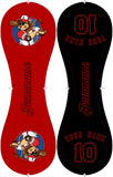 Personalized Red Black Half Leather Black Authentic Baseballs
