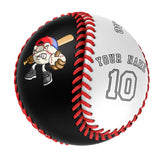 Personalized Black White Half Leather White Authentic Baseballs