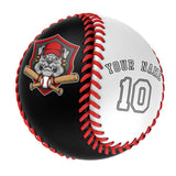 Personalized Black White Half Leather White Authentic Baseballs