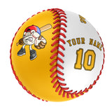 Personalized Gold White Half Leather Gold Authentic Baseballs