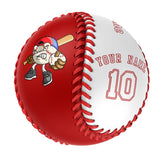 Personalized Red White Half Leather White Authentic Baseballs