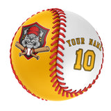 Personalized Gold White Half Leather Gold Authentic Baseballs