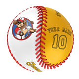 Personalized White Gold Half Leather Gold Authentic Baseballs