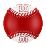 Personalized Red White Half Leather White Authentic Baseballs
