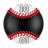Personalized Black White Half Leather White Authentic Baseballs