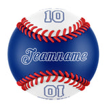 Personalized Royal White Half Leather White Authentic Baseballs