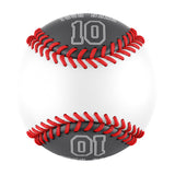 Personalized White Gray Half Leather Gray Authentic Baseballs