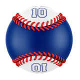Personalized Royal White Half Leather White Authentic Baseballs