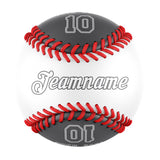 Personalized White Gray Half Leather Gray Authentic Baseballs