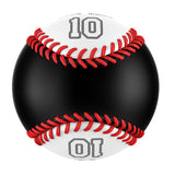 Personalized Black White Half Leather White Authentic Baseballs